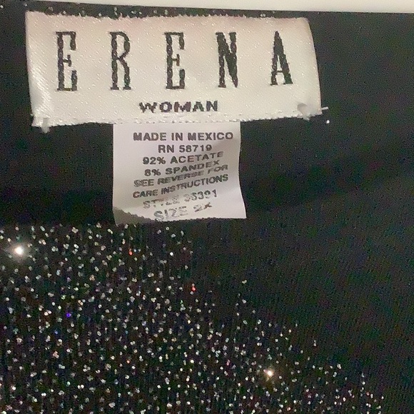 Erena Woman Black Blouse with Beaded Embellishments - Picture 2 of 6